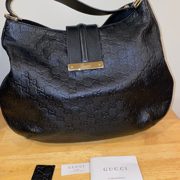 Gucci Black Leather Guccissma Hobo Bag - Picture 10 of 16